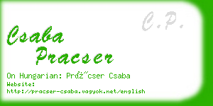 csaba pracser business card